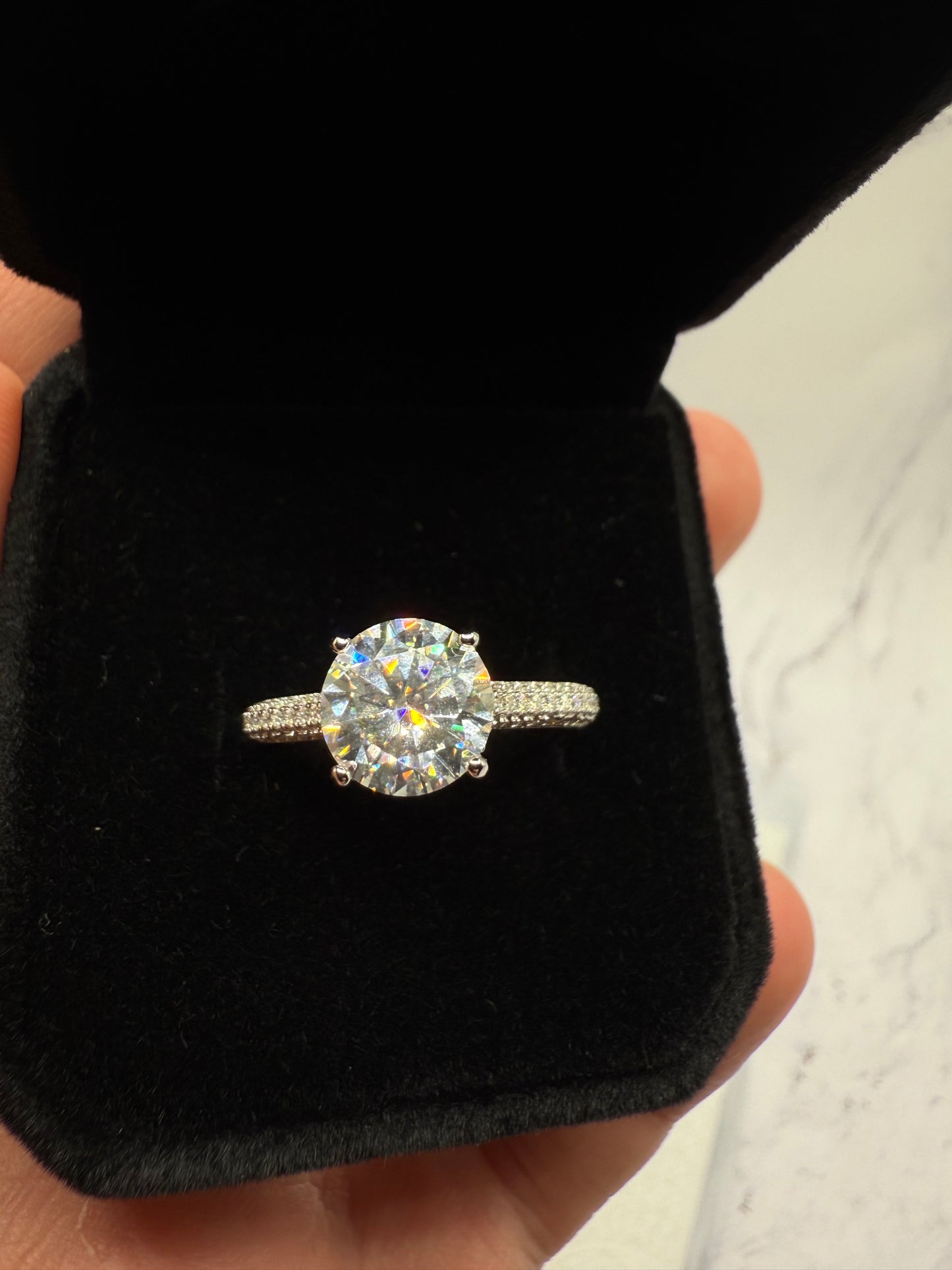Moissanite Round Cut Ring