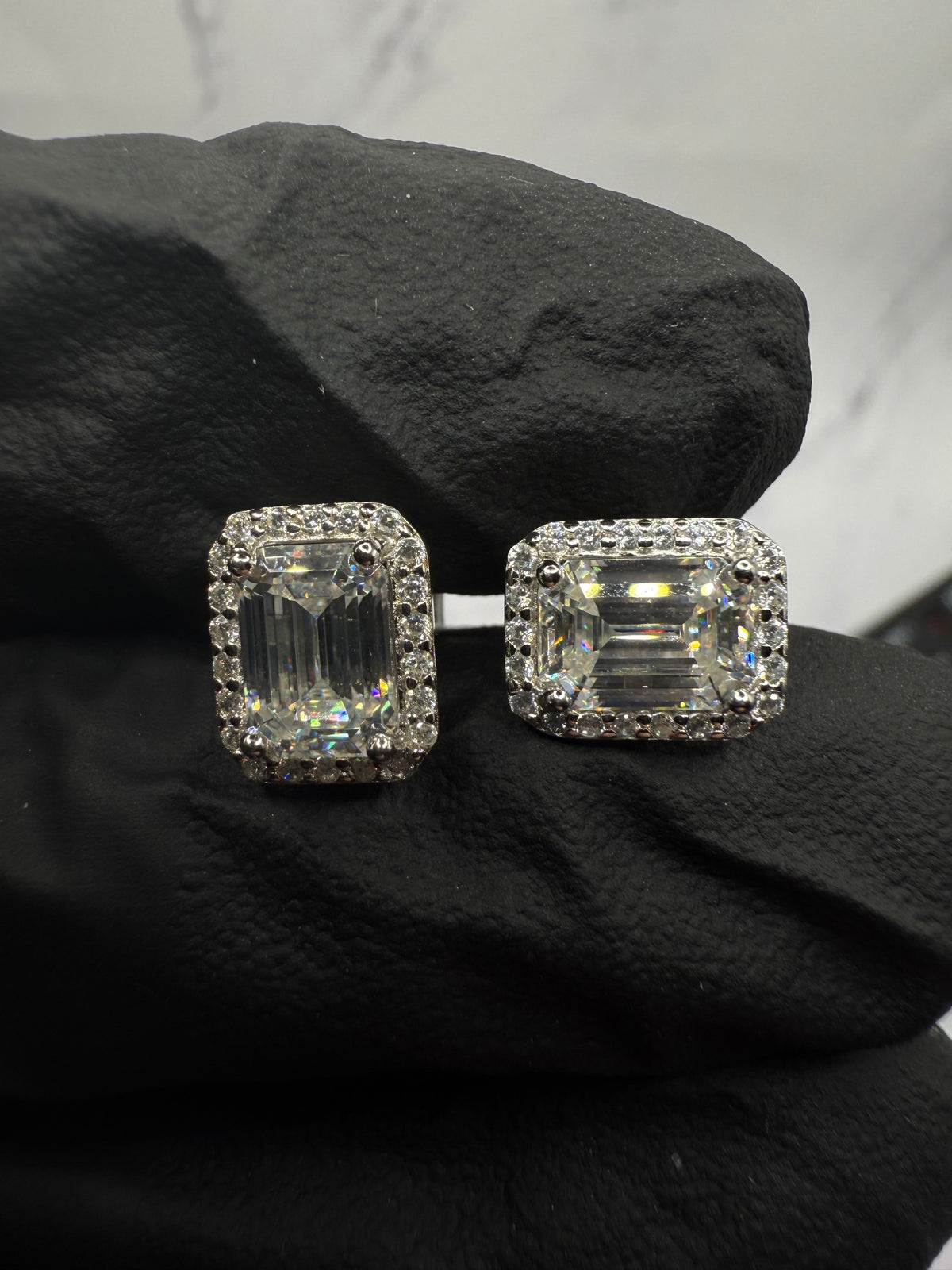 Moissanite Emerald Cut Earrings