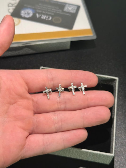 Moissanite Cross Earrings