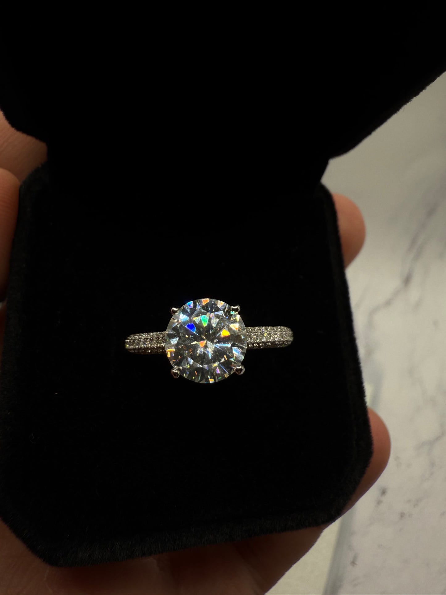 Moissanite Round Cut Ring