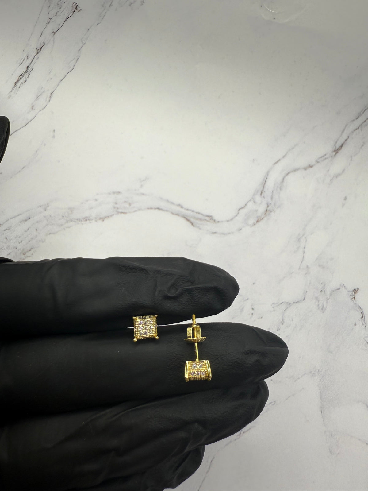 Moissanite Princess cut Cluster Earrings