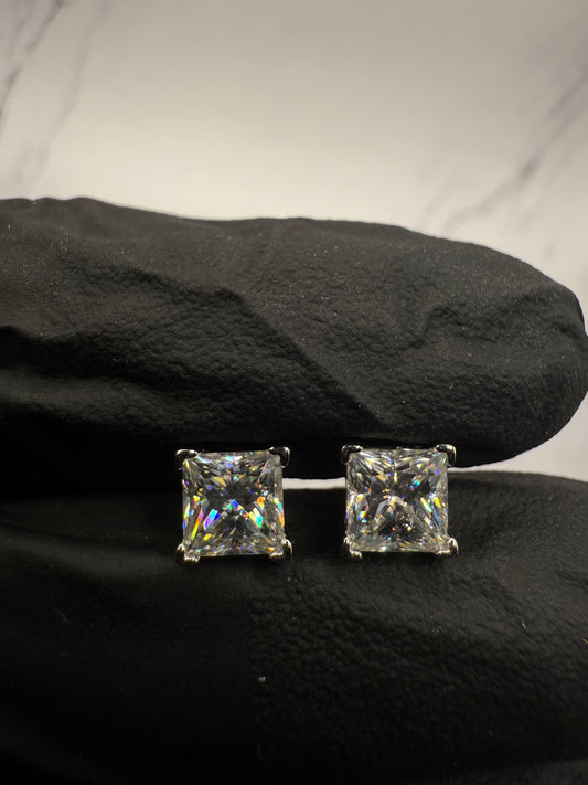 Moissanite Princess Cut Earrings