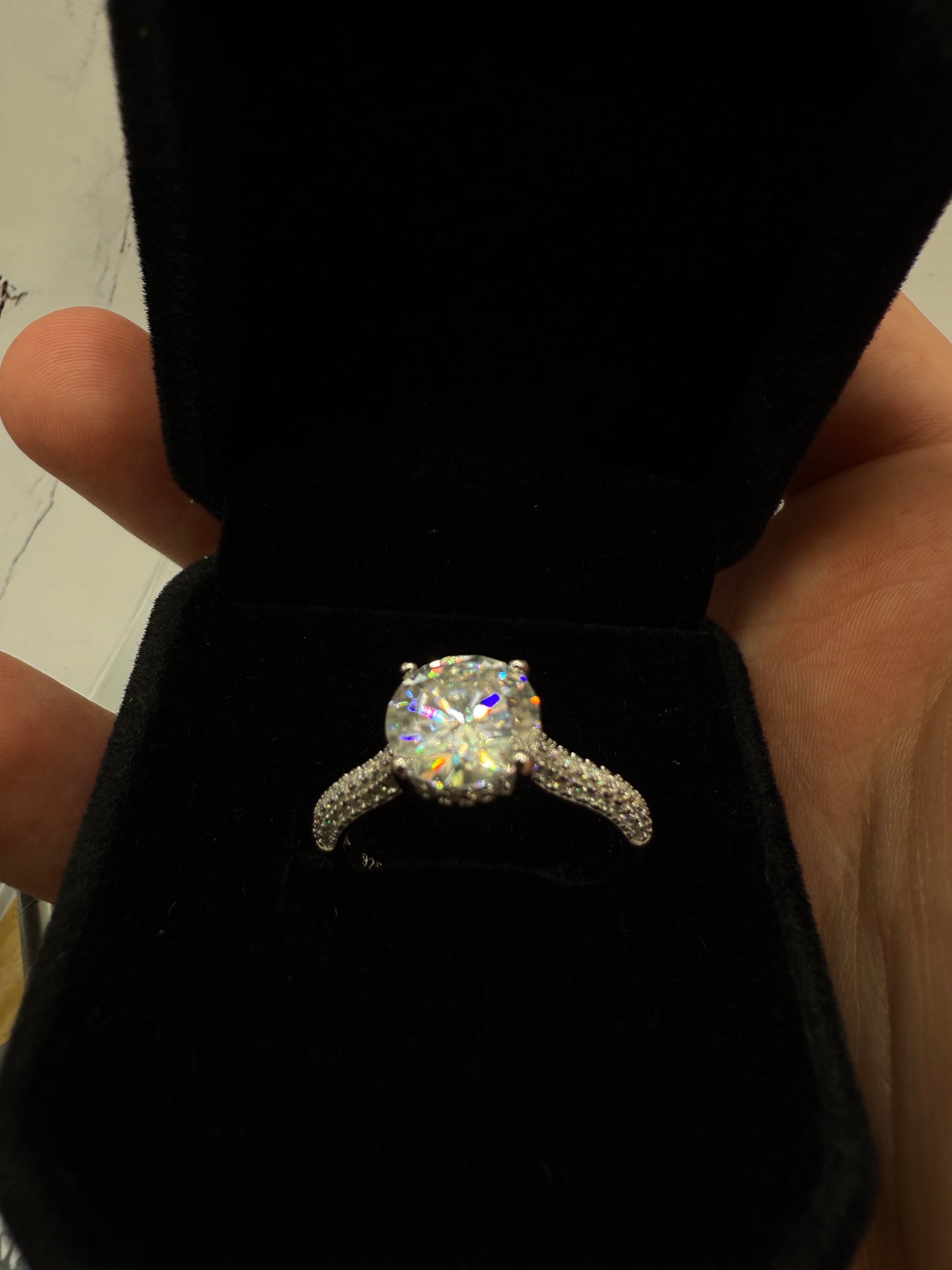 Moissanite Round Cut Ring