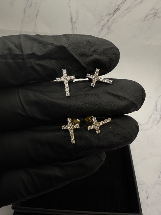 Moissanite Cross Earrings