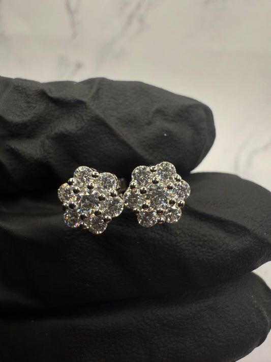 Honey Comb Cluster Moissanite Earrings