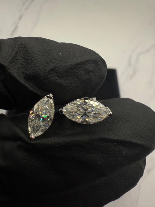 Moissanite Marquise cut earrings