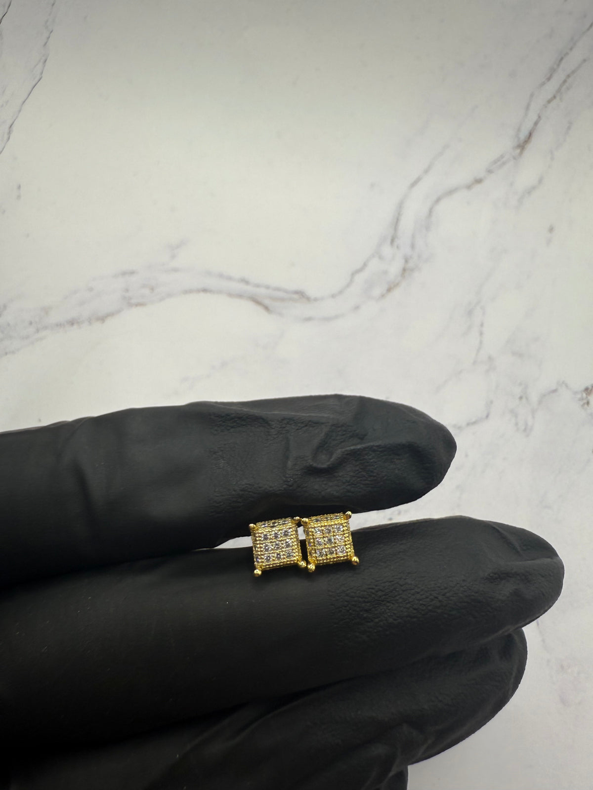 Moissanite Princess cut Cluster Earrings