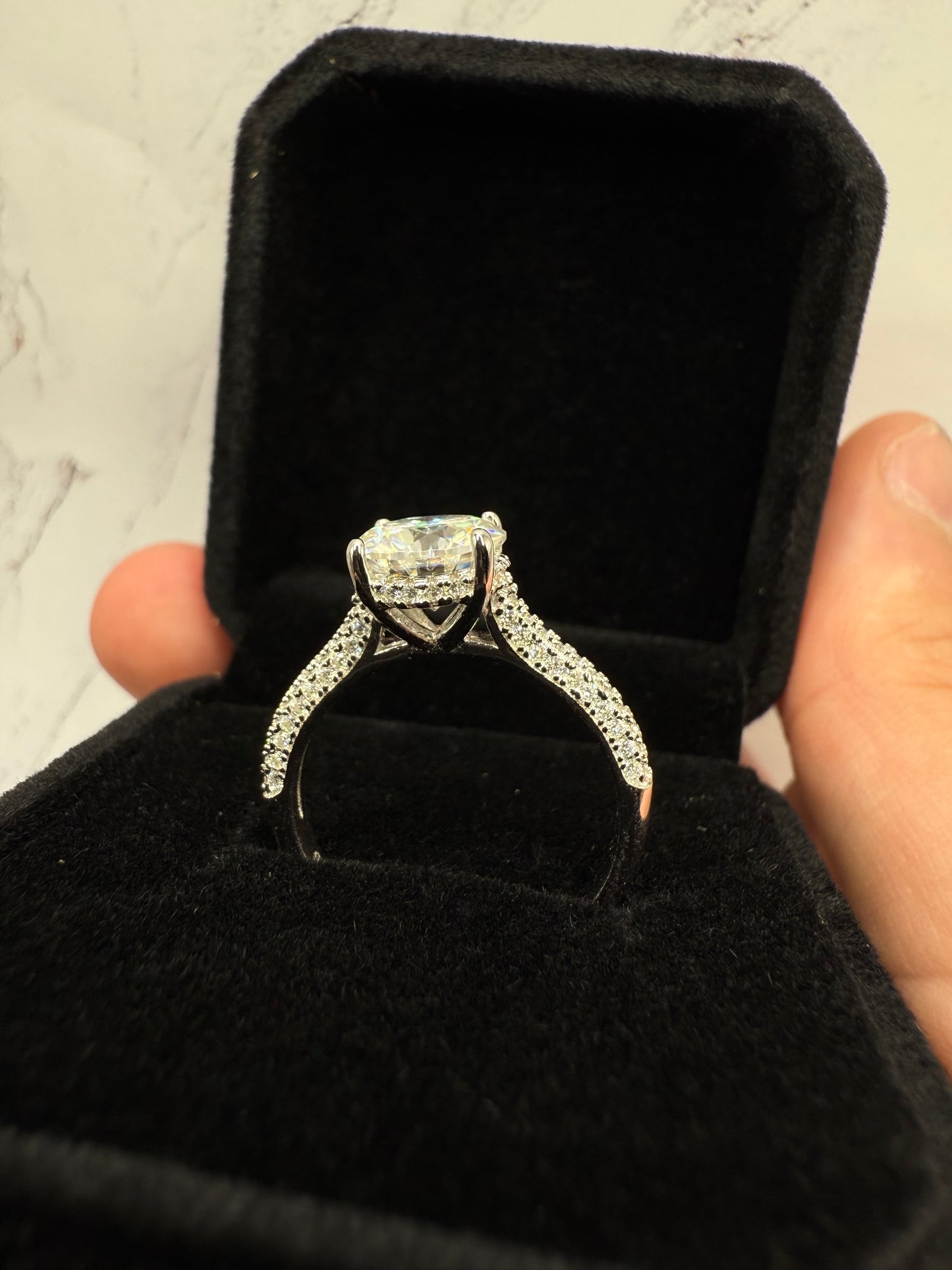 Moissanite Round Cut Ring