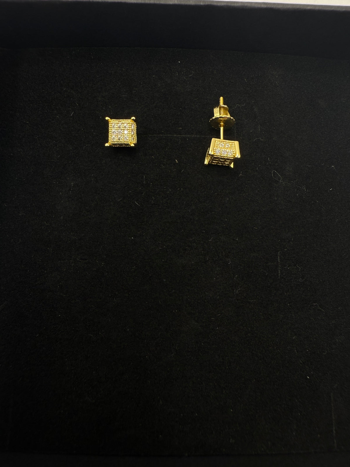 Moissanite Princess cut Cluster Earrings