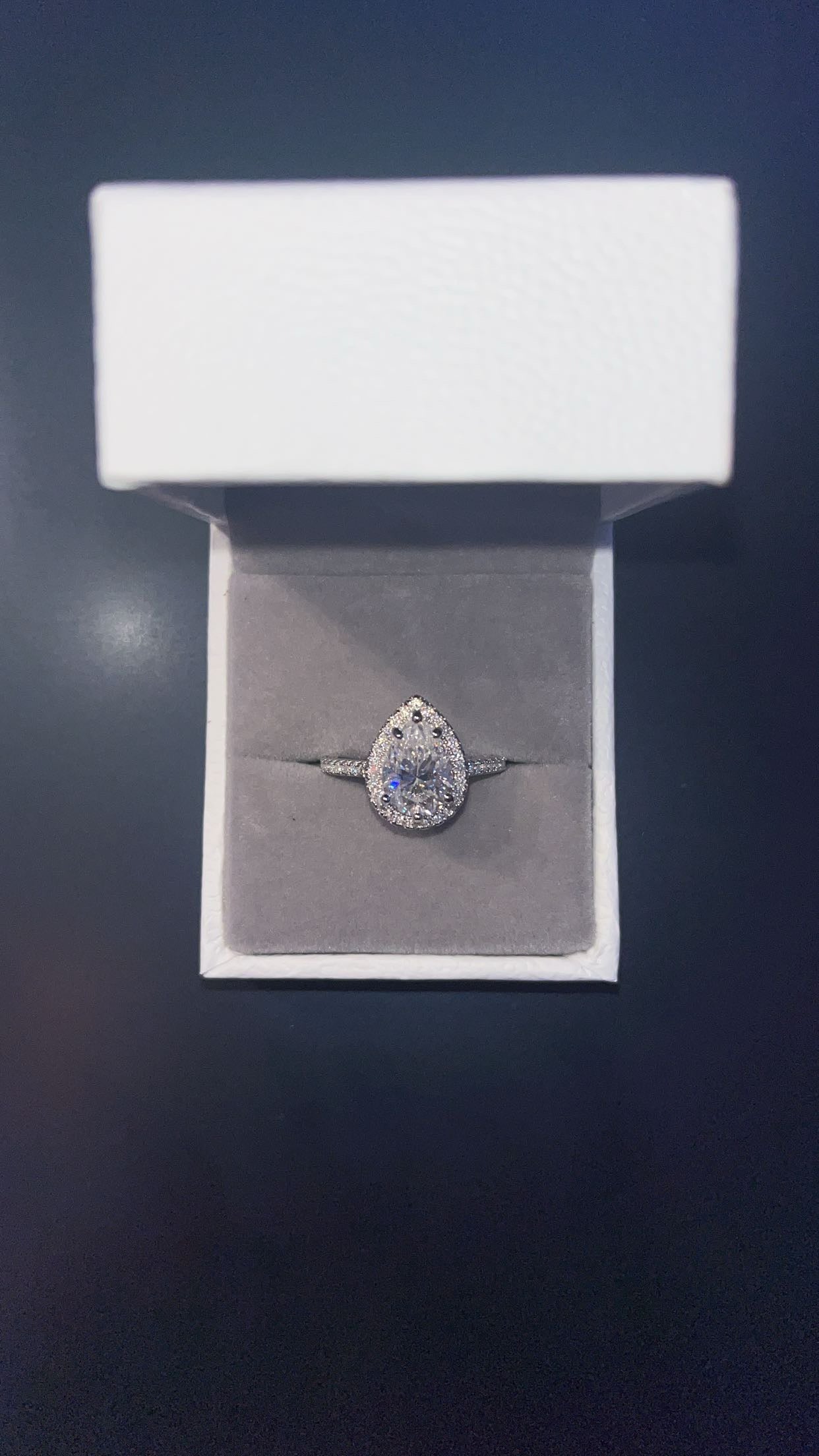 Moissanite Pear Ring