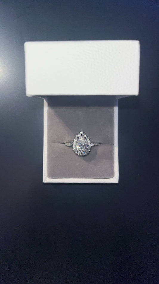 Moissanite Pear Ring