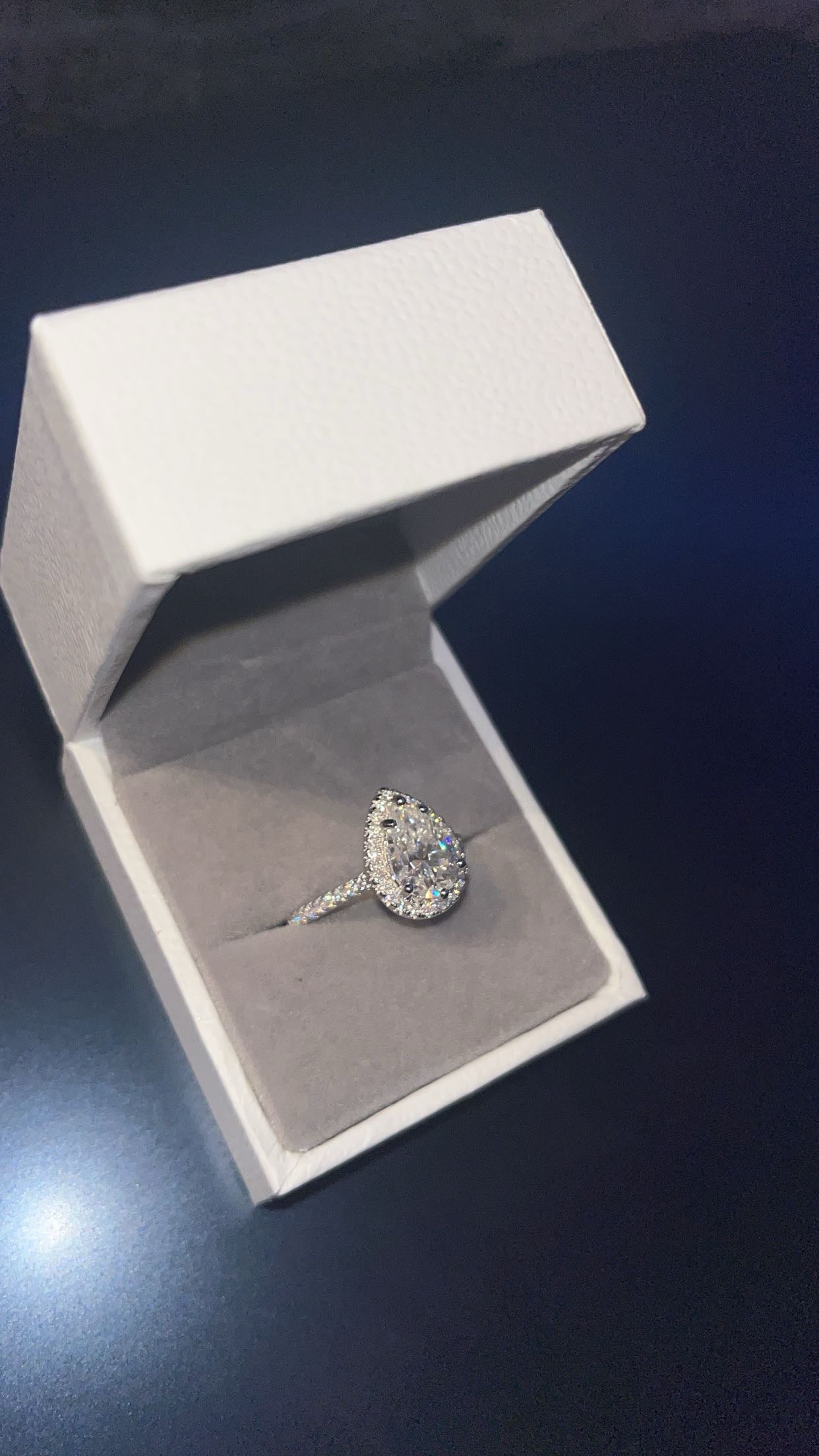 Moissanite Pear Ring