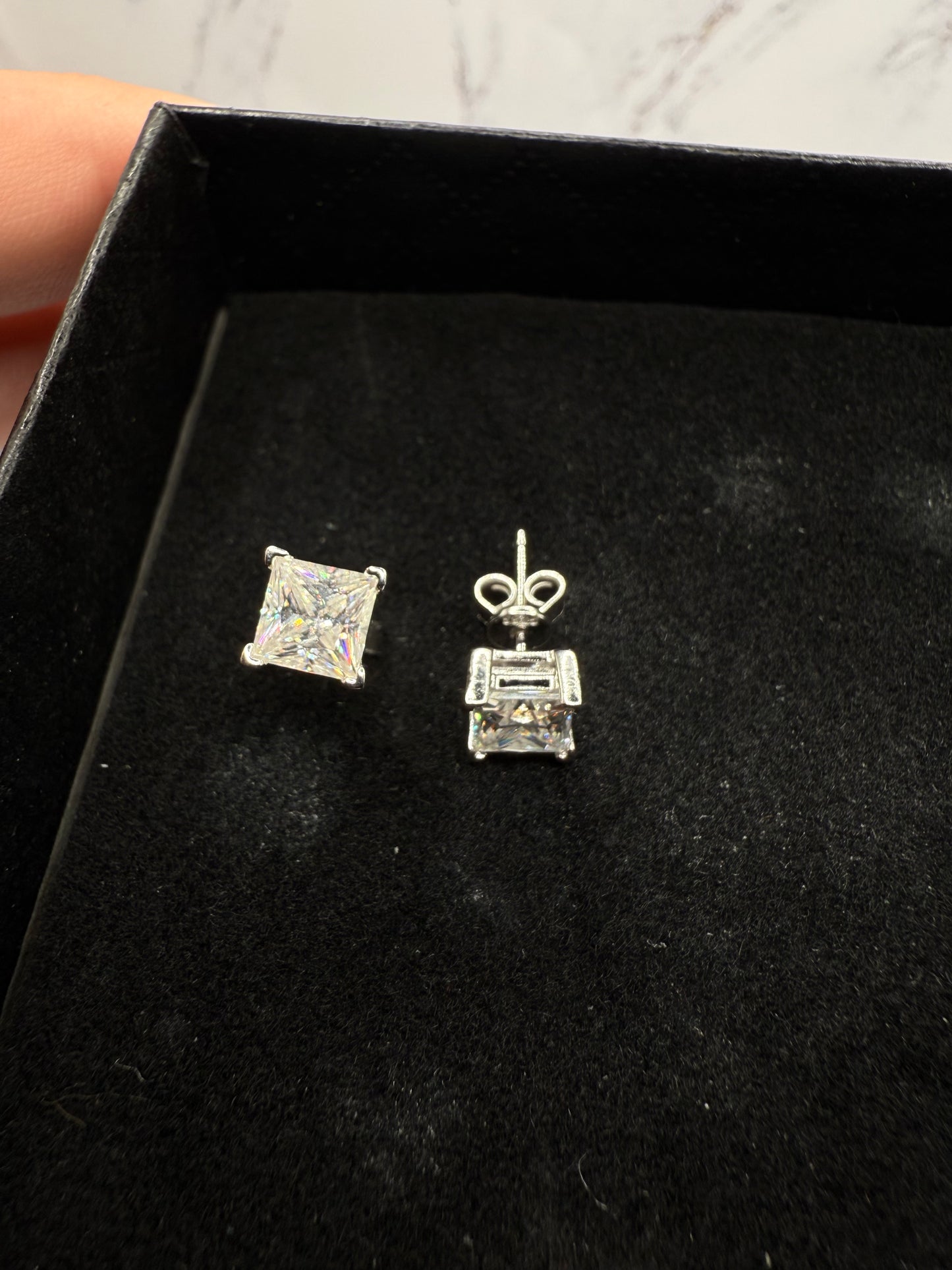 Moissanite Princess Cut Earrings